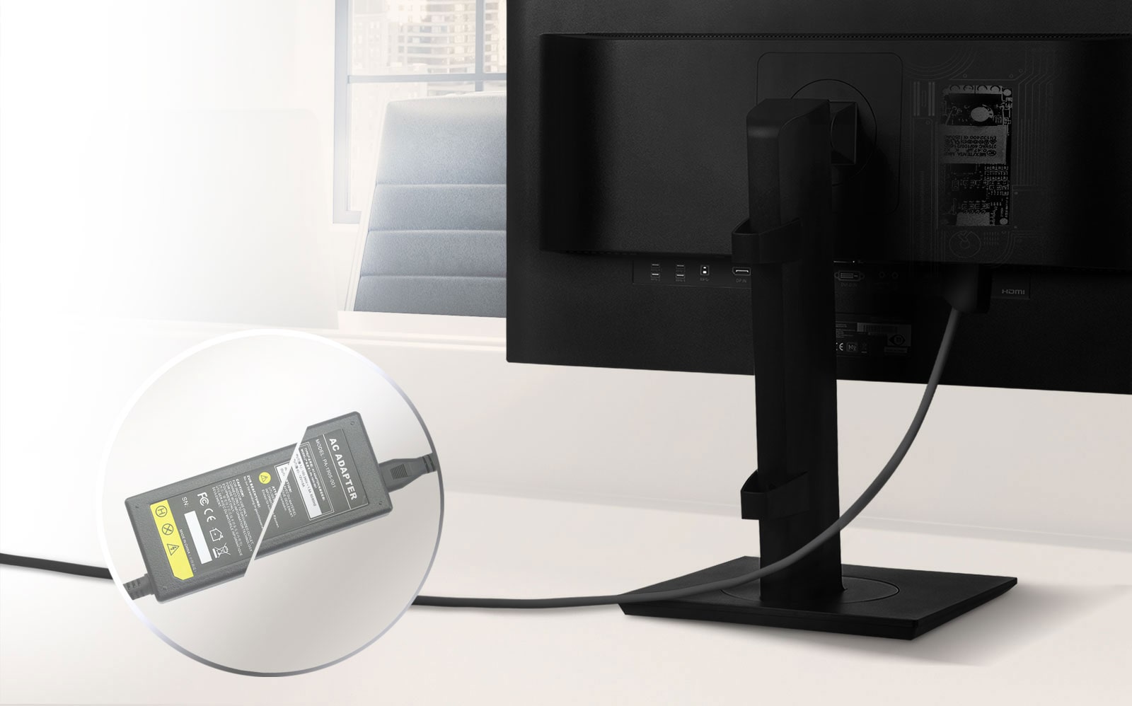 Alimentación integrada para espacios trabajo