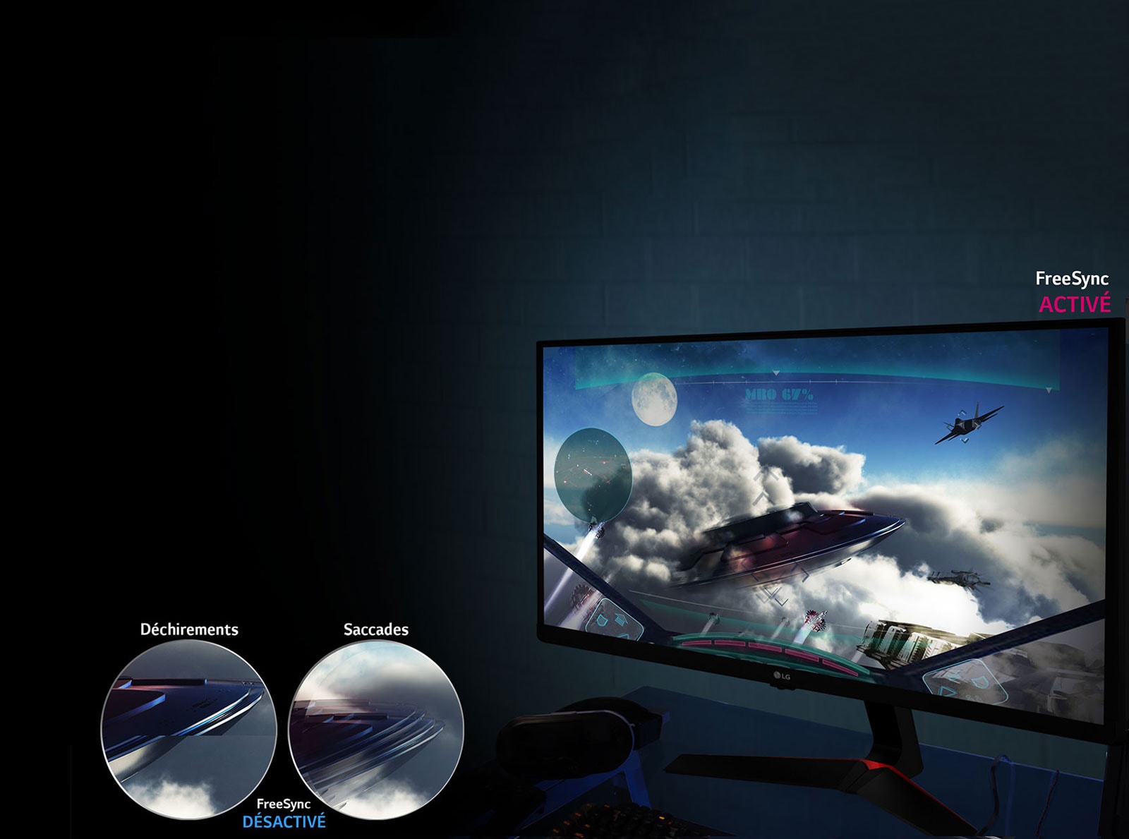 Mouvement de jeu fluide:Technologie AMD FreeSync™ 