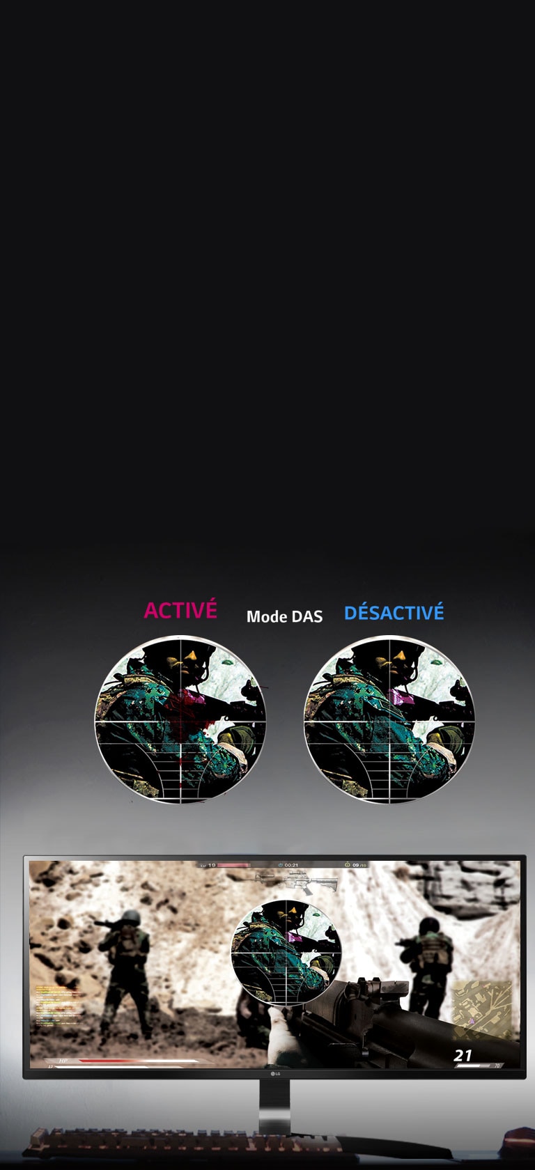 Plusieurs fonctions gaming pour gagner: Mode DAS