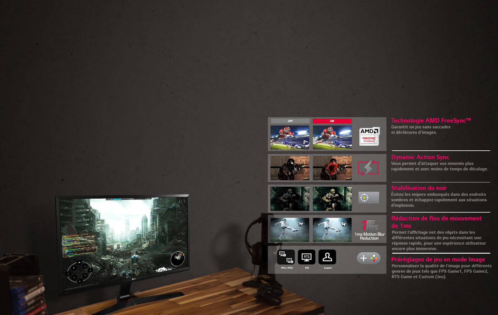 Plusieurs fonctionnalités gaming: Mode Jeu