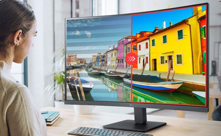 Comparaison : image de droite avec Sans scintillement activé et image de gauche sans Sans scintillement.