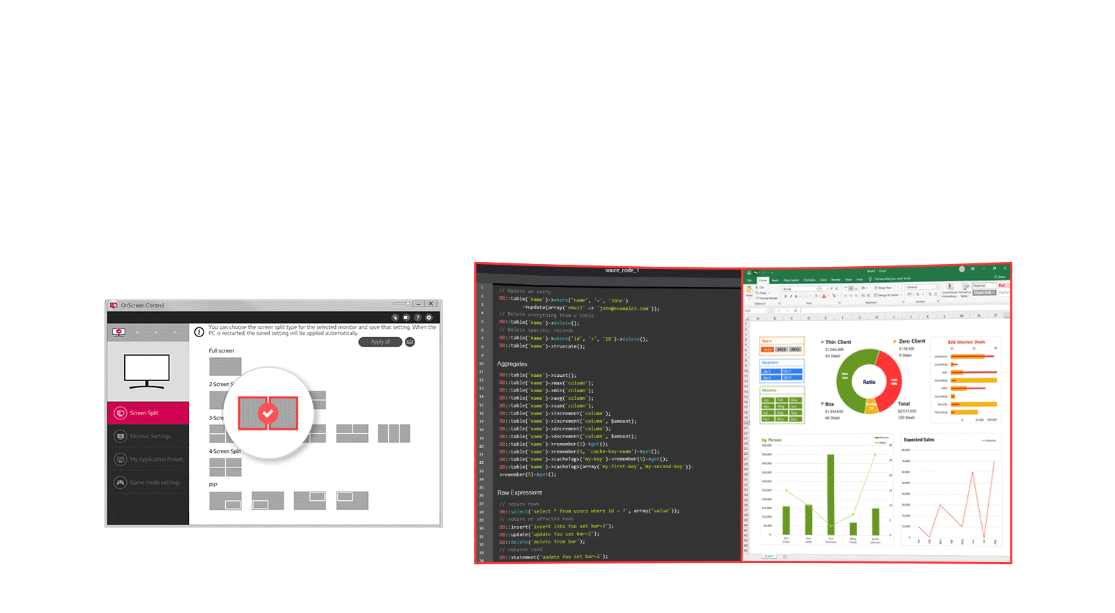 OnScreen Control offre une interface utilisateur plus facile.