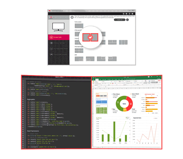 OnScreen Control offre une interface utilisateur plus facile.