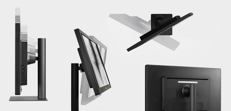 Un design ergonomique avec des fonctionnalités de réglage de la hauteur, de l’inclinaison et du pivot.