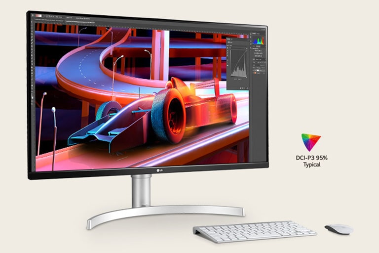 IPS 4K et DCI-P3 95% (Typ.) pour une clarté, une précision et une expression des couleurs adaptées.