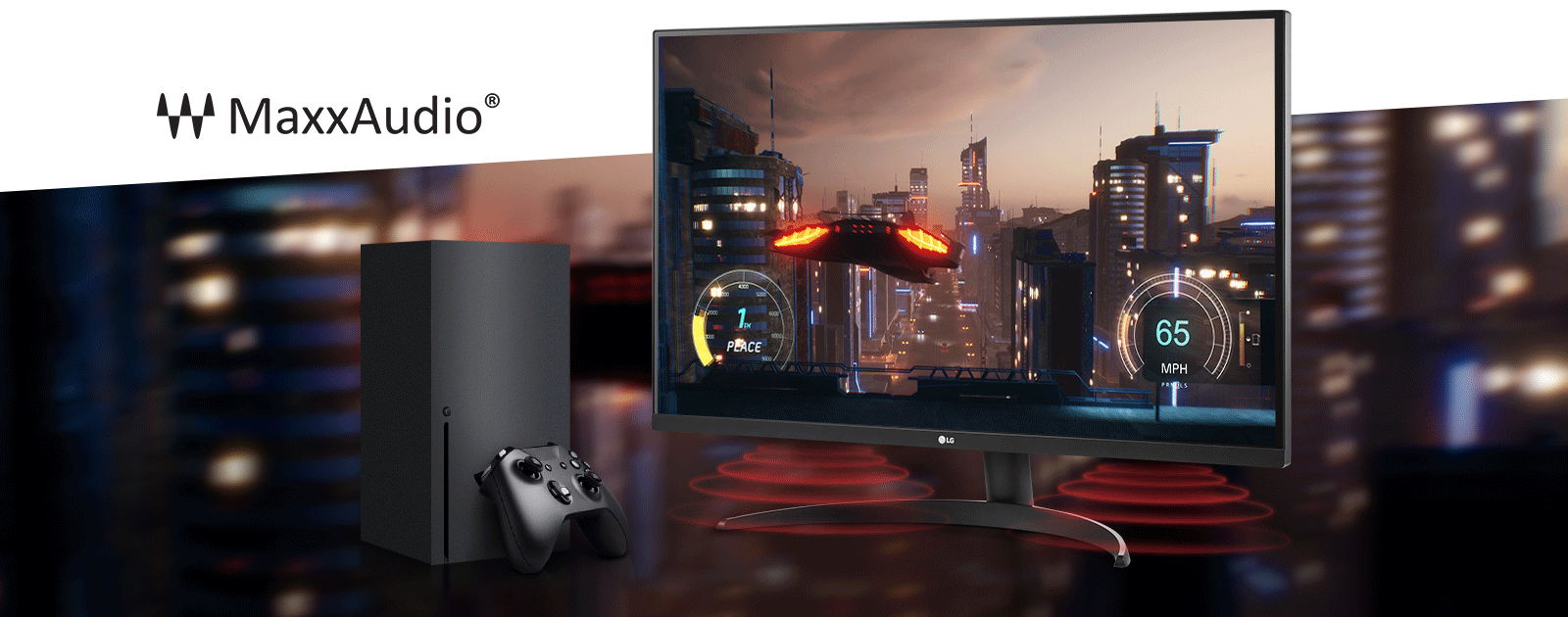 Expérience immersive compatible avec les jeux sur console 4K HDR.