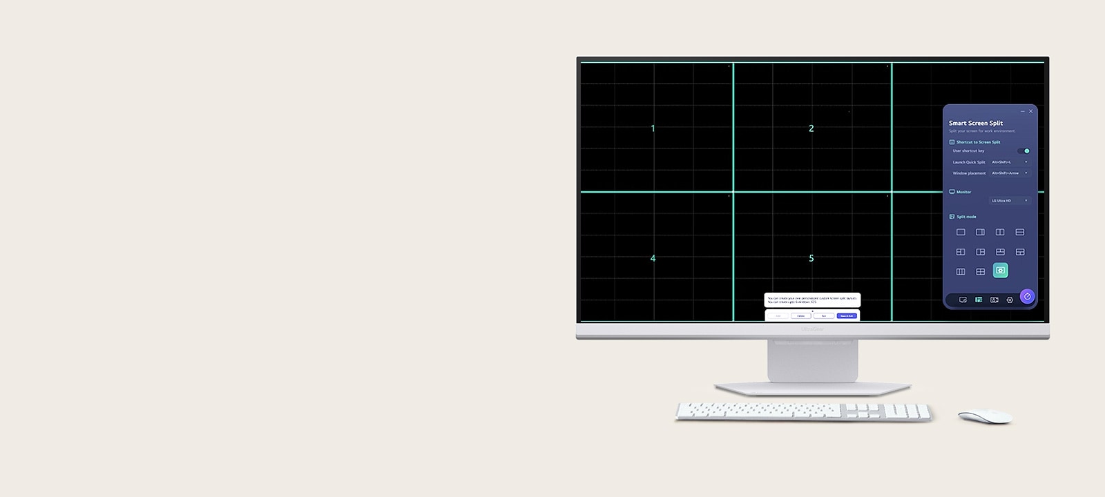 L’application LG Switch aide à optimiser le moniteur pour un espace de travail efficace : diviser l’écran en six zones, gérer les calendriers ou lancer aisément la plateforme de vidéoconférence avec des raccourcis claviers.