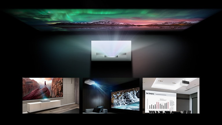 Vous pouvez simuler un projecteur LG dans votre espace avec le LG Projection Calculator.