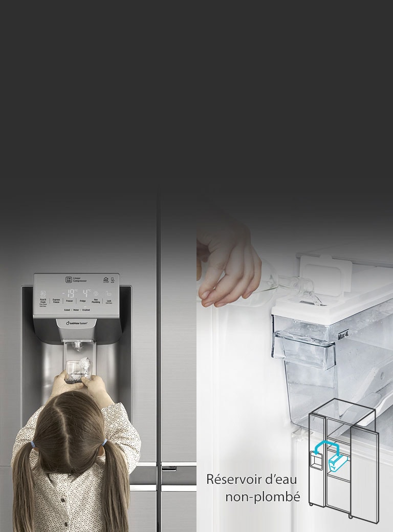 Insertion et retrait faciles du réservoir d'eau2