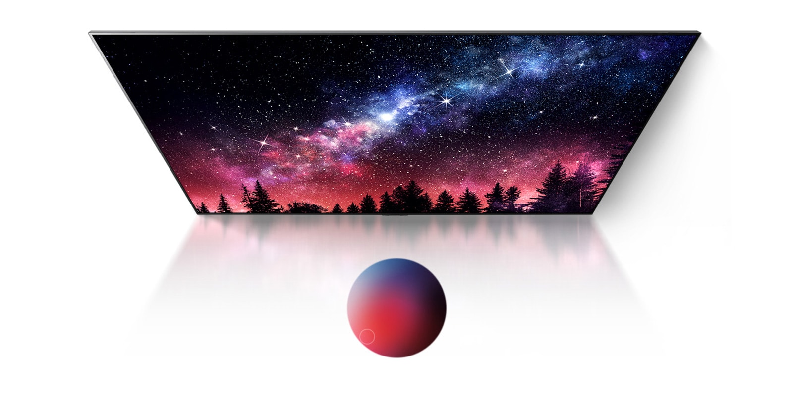 Un écran TV affichant la voie lactée, le ciel bleu et une explosion de poudre colorée d'une qualité exceptionnelle (lire la vidéo)