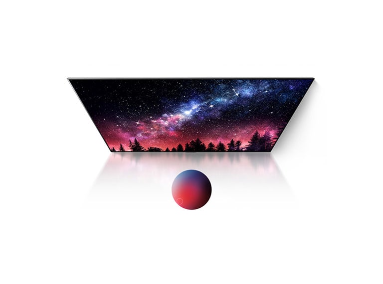 Un écran TV affichant la voie lactée, le ciel bleu et une explosion de poudre colorée d'une qualité exceptionnelle (lire la vidéo)