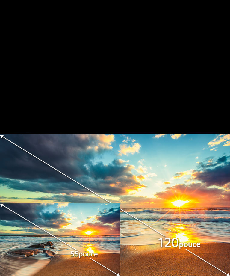 Une diagonale allant jusqu'à 120 po2
