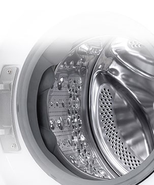 L’intérieur du compartiment de la machine à laver est affiché en détail.