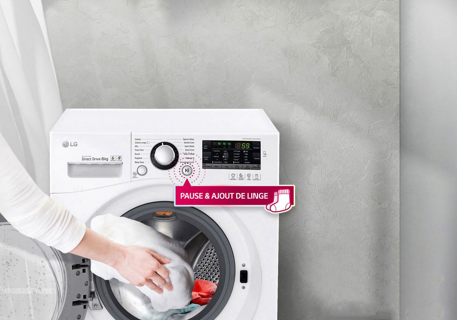 Pause & ajout de linge<br>1