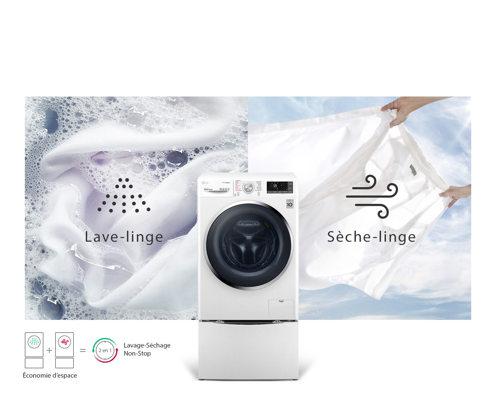 Lave-linge et sèche-linge deux en un1