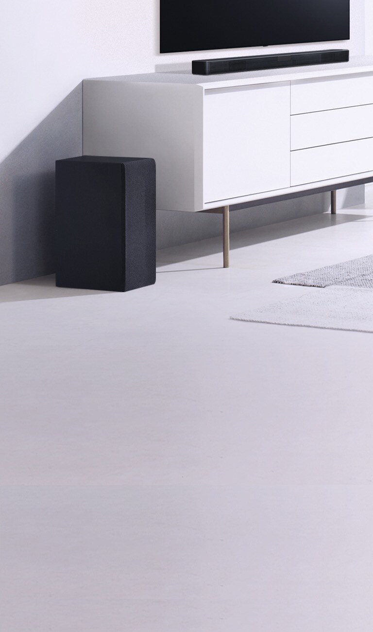 Barre de son équipée d'un caisson de basse sans fil