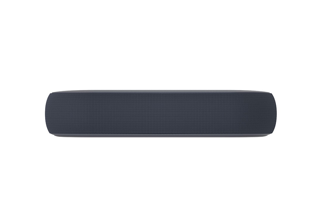 LG Barre de son LG QP5, Un téléviseur, une barre de son et un caisson de basses installés dans un salon simple., DQP5, thumbnail 3