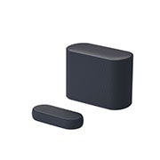LG Barre de son LG QP5, vue diagonale de la barre de son et du caisson de basses, DQP5, thumbnail 2