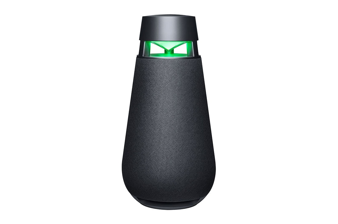 LG XBOOM360 XO3, Vue de face avec éclairage allumé en vert, DXO3QBK, thumbnail 14