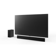 LG Barre de son LG pour TV avec Dolby Atmos 3.1 canaux SG10TY, Vue inclinée de la LG OLED G4 77 po, de la LG Soundbar SG10TY et du caisson de basse, DSG10TY, thumbnail 13
