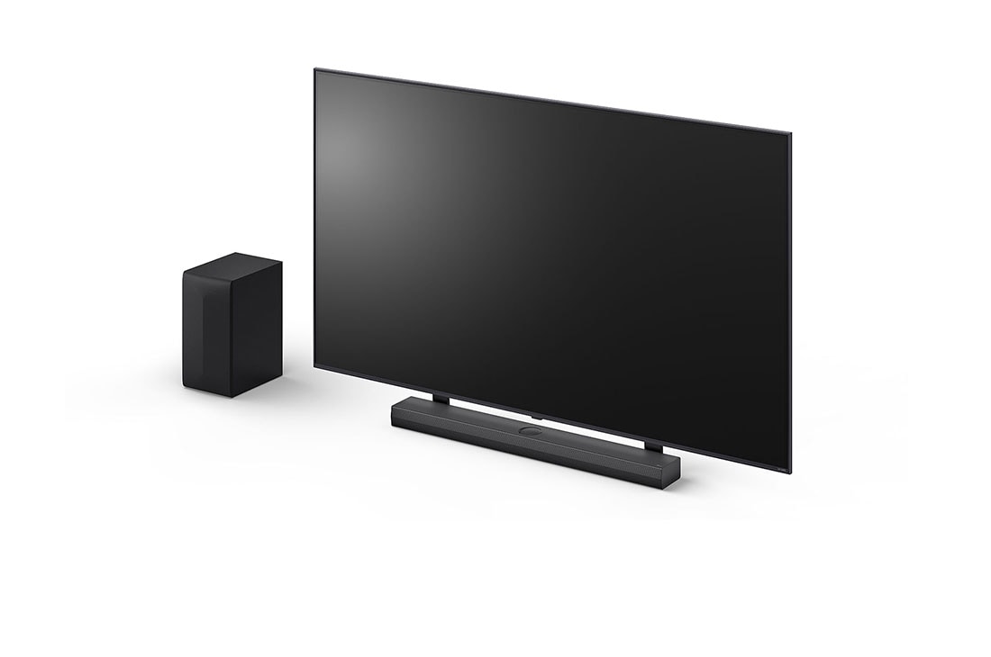 LG Barre de son DS70TY, Vue inclinée de la LG Soundbar S70TY et du caisson de basse, DS70TY, thumbnail 13