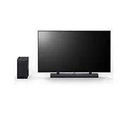 LG Barre de son DS70TY, Vue avant de la LG QNED 65 po, de la LG Soundbar S70TY et du caisson de basse, DS70TY, thumbnail 10