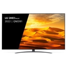 Téléviseur QNED miniLED 4K et l’écran du téléviseur affiche un désert vaste et lumineux.