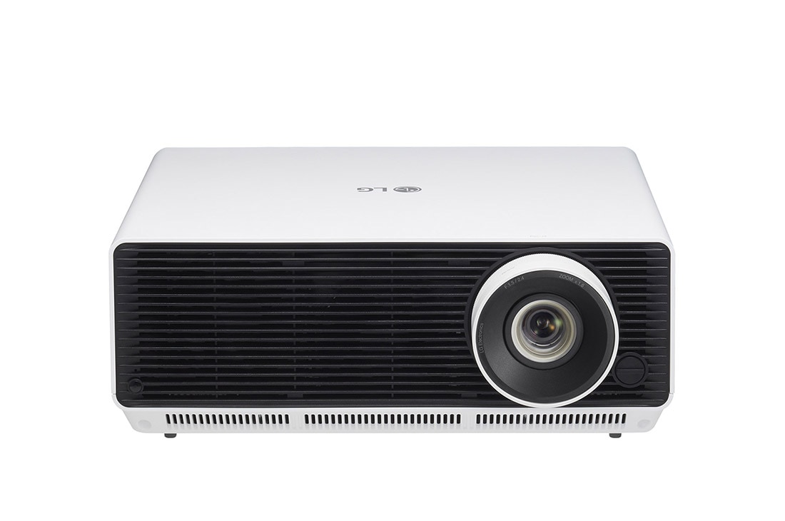 LG ProBeam WUXGA 4K (1,920 x 1,200) projecteur laser avec luminosité de 5 000 Lumens ANSI, HDR10, durée de vie de 20 000 heures, webOS 4.5, Connection sans-fil et Bluetooth, Vue avant, BF50NST