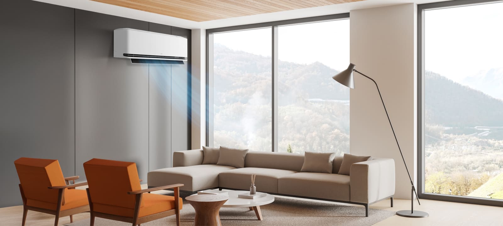 Un climatiseur LG avec le contrôle de l’humidité ajuste le flux d’air : plus fort à 80 % d’humidité et plus léger à 60 %.	