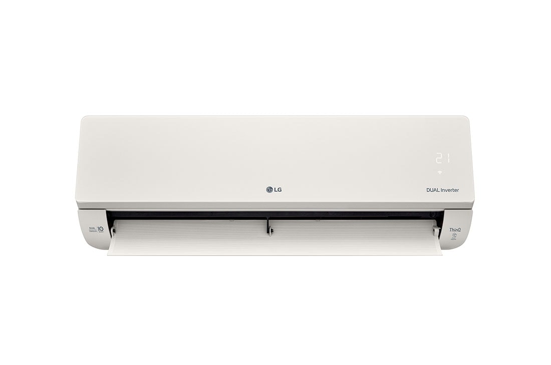 LG 2.5kW, ARTCOOL Beige, Climatisation, Dual Inverter HeatPump, design beige élégant avec DUAL Inverter et UVnano™, Vue en perspective avec façade ouverte, AB09BK, thumbnail 8