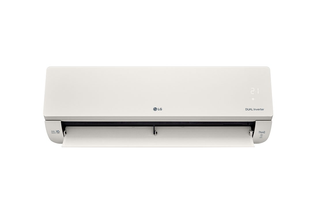 LG ARTCOOL Beige, 3.5kW, design beige élégant avec DUAL Inverter et UVnano™, Vue en perspective avec façade ouverte, AB12BK, thumbnail 8