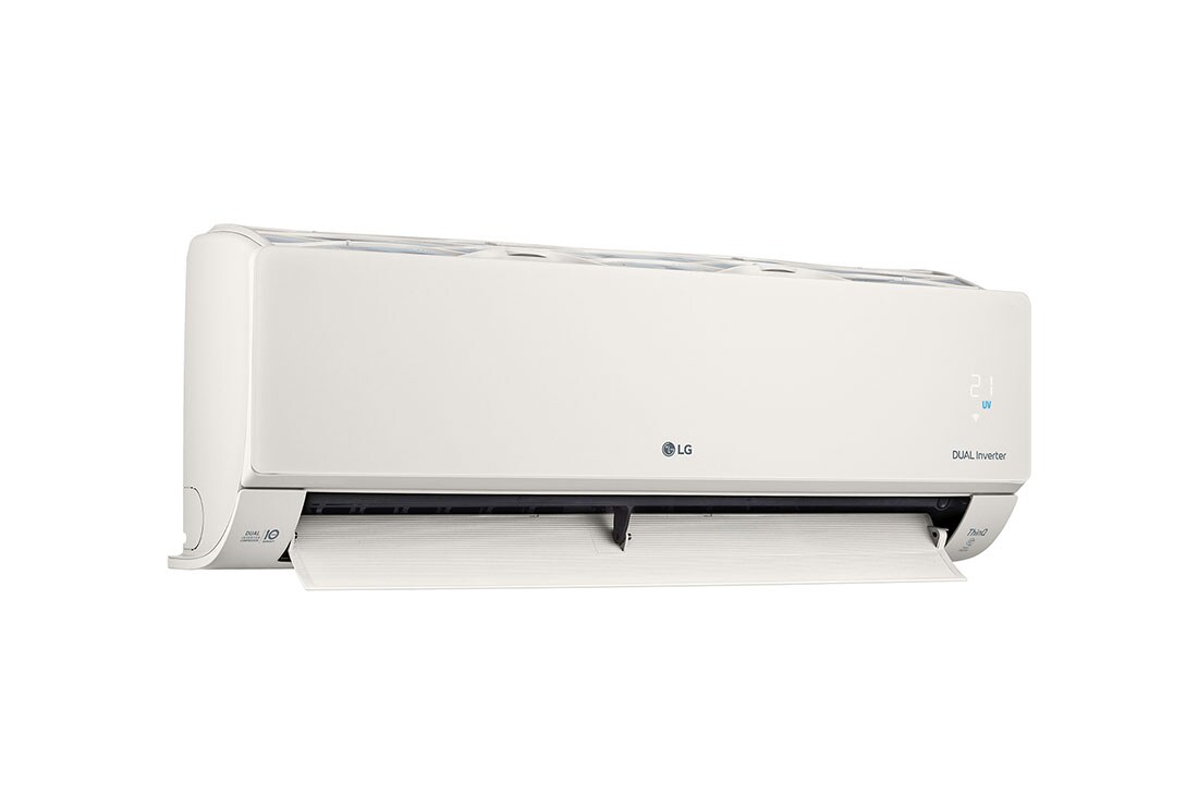 LG 6.6kW, ARTCOOL Beige, Climatisation, Dual Inverter HeatPump, design beige élégant avec DUAL Inverter et UVnano™, Vue latérale gauche avec façade ouverte, AB24BK, thumbnail 6