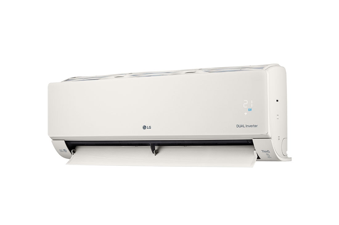LG 5.0kW, ARTCOOL Beige, Climatisation, Dual Inverter HeatPump, design beige élégant avec DUAL Inverter et UVnano™, Vue latérale droite avec façade ouverte, AB18BK, thumbnail 4