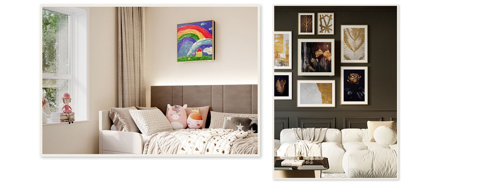 Transformer l’appareil en objet d’art avec un écran à cadre en bois pour afficher tout chef d’œuvre.