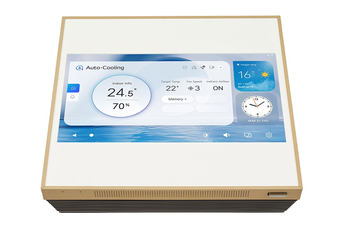 LG 3.5kW, ARTCOOL Gallery Premium, Climatisation, Dual Inverter HeatPump, climatiseur personnalisable avec cadre LCD, bottom perspective, A12GA2, thumbnail 9