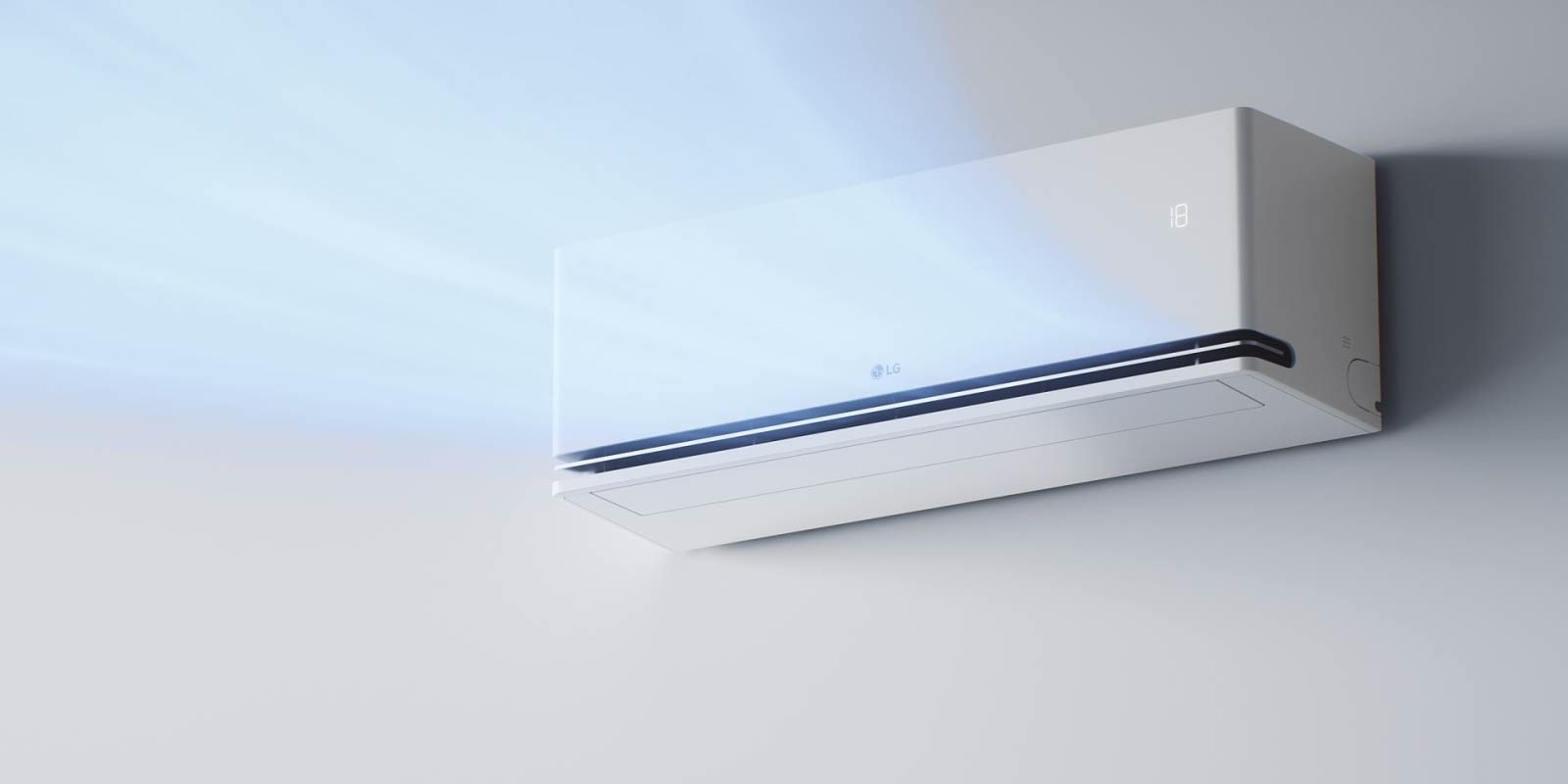 'Climatiseur avec flux divisé entre la lamelle avant et la lamelle du bas