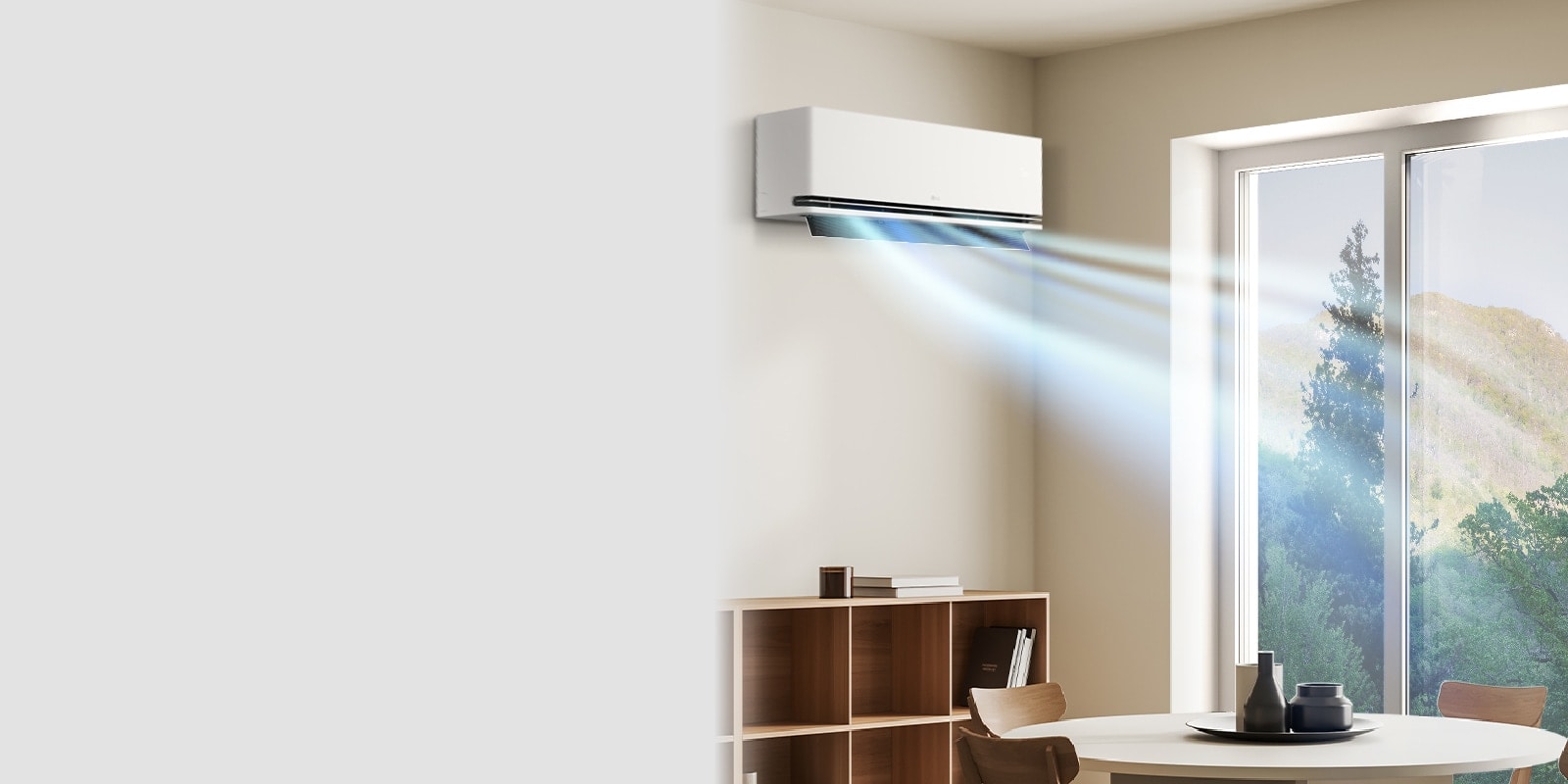 Le climatiseur LG avec détection de fenêtre ouverte passe en mode économie d’énergie quand une fenêtre est ouverte.	