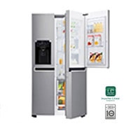LG 601L capacité | Door-in-Door® | Espace de refroidissement et de congélation supplémentaire  |Total no Frost | Distributeur d'eau et de glaçons | Compresseur Linéare Inverter, GSJ760PZUZ, thumbnail 1
