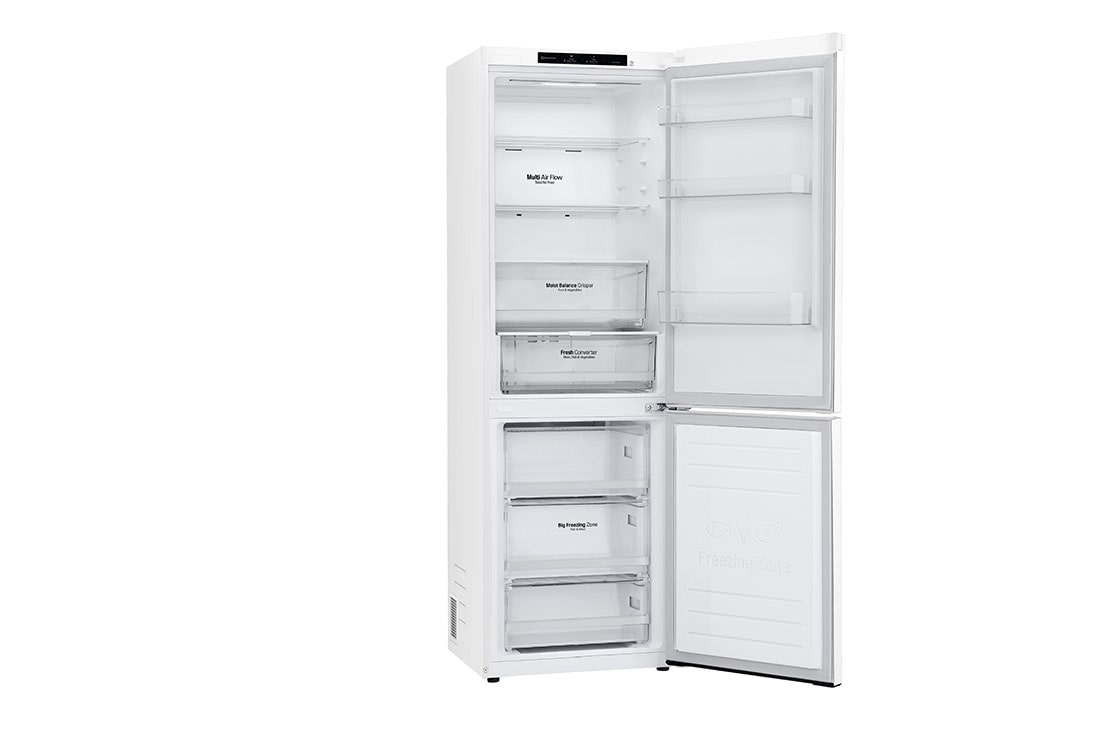 LG 341L capacité| C | DoorCooling+™ | Moist Balance Crisper™ | FRESHConverter™ | Total No Frost | Compresseur Smart Inverter, Vue de gauche, ouvert, GBB61SWGCN1, thumbnail 12