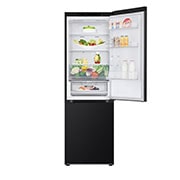 LG Door Cooling+: la fraîcheur partout | 344L capacité | Total No Frost | Compresseur Smart Inverter | Grande capacité | 35dB – très silencieux, porte supérieure avant ouverte avec de la nourriture, GBV3100CEP, thumbnail 4