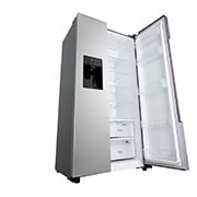 LG Réfrigérateur américain | 610L capacité | Ice & Water Dispenser , left low perspective with right door open, GSM32HSBEH, thumbnail 9