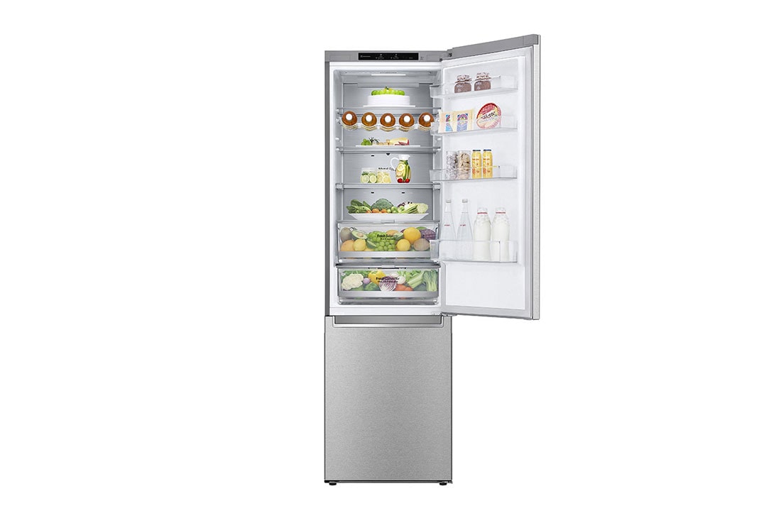 LG Réfrigérateur combiné GBB92MBB3P | 419L capacité | DoorCooling+™ , Front Top door Open with Food, GBB92MBB3P, thumbnail 4