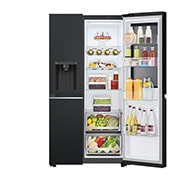 LG Réfrigérateur américain GSGV80EPLD l 635L l InstaView, Front right door open with food, GSGV80EPLD, thumbnail 13