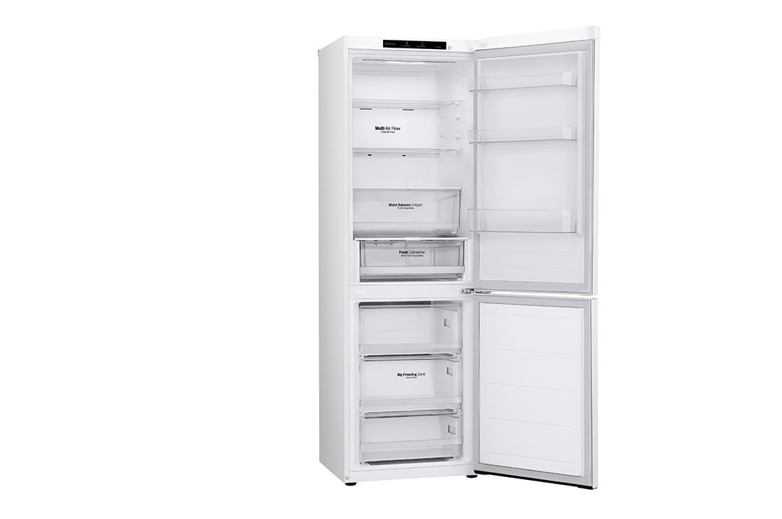 LG Réfrigérateur combiné GBV3100CSW | Capacité 344L | DoorCooling+™ , Vue de droite en haut, ouvert, GBV3100CSW, thumbnail 13
