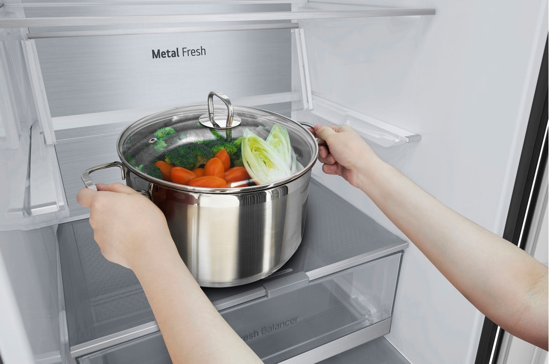 LG Réfrigérateur combiné GBV7280BPY |387L | FRESHBalancer™, Clayette pliable (clayette pliée), GBV7280BPY, thumbnail 6