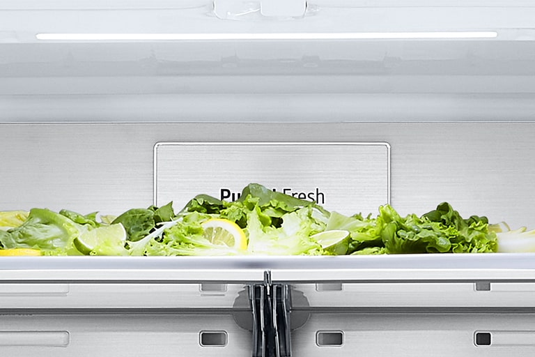 Gros plan sur une étiquette Metal Fresh™ à l'intérieur du réfrigérateur.