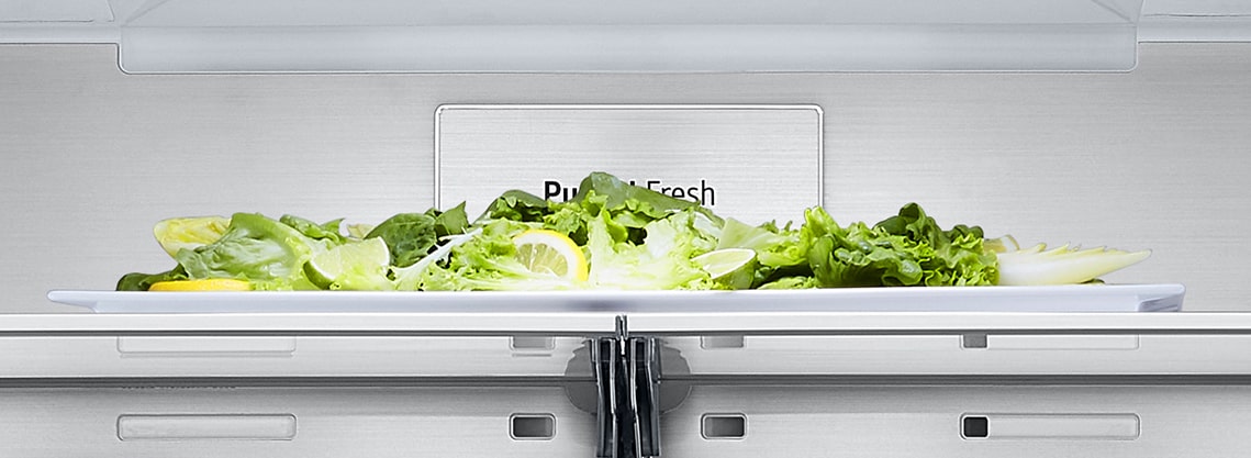 Gros plan sur une étiquette Metal Fresh™ à l'intérieur du réfrigérateur.