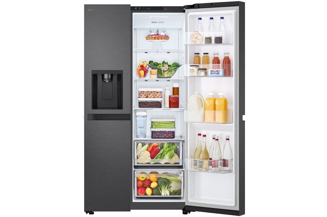 LG Réfrigérateur américain GSLC41PYPE |641 L | Linear Cooling™, Avant droit ouvert Aliments, GSLC41PYPE, thumbnail 8