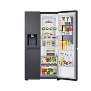 LG Réfrigérateur américain  GSXE90EVDD | 628 L | Door-In-Door™ , left side door open with food stored, GSXE90EVDD, thumbnail 5