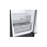 LG 387L Réfrigérateur combiné GBV22NCBEP Noir | Door Cooling | Smart Diagnosis| Fresh Converter , side bottom view without food, GBV22NCBEP, thumbnail 7